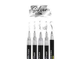 Acrylmarker Online lettering 5 breedtes zilver