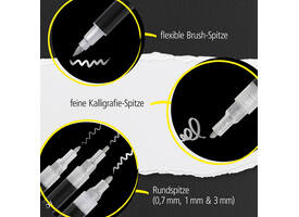 Acrylmarker Online lettering 5 breedtes zilver