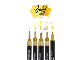 Acrylmarker Online lettering 5 breedtes goud
