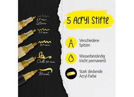 Acrylmarker Online lettering 5 breedtes goud