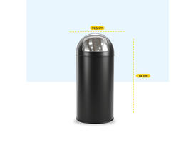Afvalbak BRASQ Push Bin PB230+ 30 liter zwart