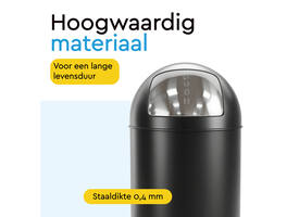 Afvalbak BRASQ Push Bin PB230+ 30 liter zwart