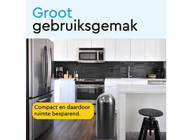 Afvalbak BRASQ Push Bin PB230+ 30 liter zwart