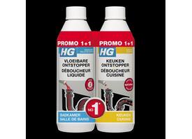 Afvoerontstopper HG Promopack 1x sanitair 500ml 1x keuken 500ml