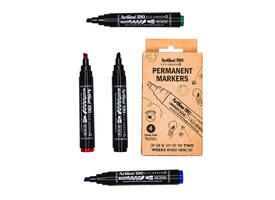 Permanent marker Artline 190  Dry Safe Eco schuin 2-5mm assorti 4st