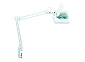 Loeplamp MAUL Vitrum LED met tafelklem lens 307 cm2 wit