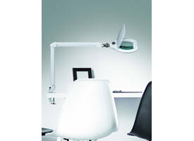 Loeplamp MAUL Crystal LED dimbaar tafelklem lens 234 cm2 wit