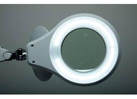 Loeplamp MAUL Source LED dimbaar met tafelklem lens 126 cm2 wit