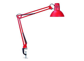 Bureaulamp MAUL Study met tafelklem excl.LED E27 lamp rood