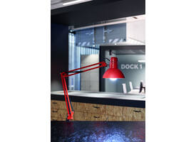 Bureaulamp MAUL Study met tafelklem excl.LED E27 lamp rood
