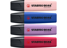 Markeerstift STABILO Boss Wildflower assorti 4 stuks