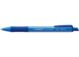Balpen STABILO pointball colorful medium blauw blister à 2 stuks