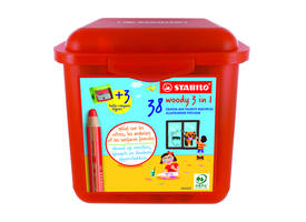 Kleurpotloden STABILO 882 woody 3 in 1 incl 3 slijpers classpack 38st