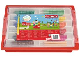 Viltstift STABILO Trio A-Z 378 fijn assorti classpack à 144 stuks
