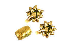 Cadeaulint Polyband en 2 rozetten goud