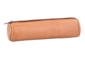 Pennenetui Oxford 22x6cm leer rond naturel
