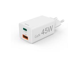 Oplader Hama USB-C/USB-A Mini PD 45W wit