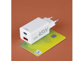 Oplader Hama USB-C/USB-A Mini PD 45W wit