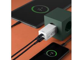 Oplader Hama USB-C/USB-A Mini PD 45W wit