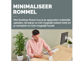 Stekkerblok Fellowes Power Cube F 3 voudig 1xUSB A 2xUSB C 2 meter wit
