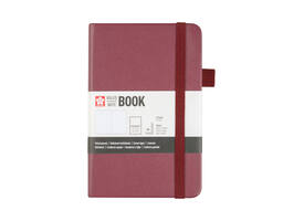 Notitieboek Sakura pocket 90x140mm lijn hard cover moerbei