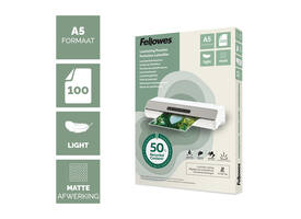 Lamineerhoes Fellowes A5 light 50% gerecycled mat 100stuks