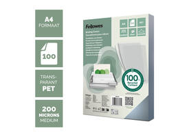 Voorblad Fellowes A4 PET 200micron recycled 100 stuks