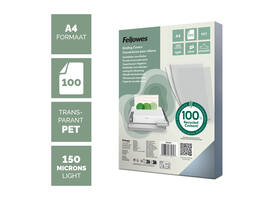 Voorblad Fellowes A4 PET 150micron recycled 100 stuks