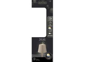 Tafellamp Lumineo led oplaadbaar steady binnen bruin