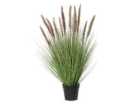 Kunstgras Everlands met pluimen bruin 80cm in pot pvc