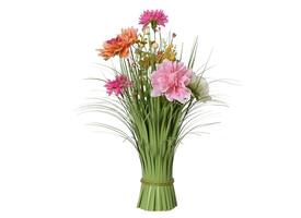 Kunstgras Everlands met bloemen roze 40cm polyester