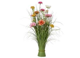 Kunstgras Everlands met bloemen roze 70cm polyester