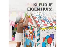 Kartonnen speelhuis XL Verjaardag Bankers Box Play inkleurbaar