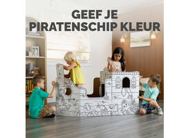 Kartonnen Piratenschip XL Bankers Box Play inkleurbaar