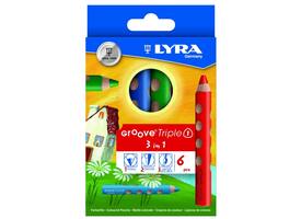 Kleurpotlood LYRA Groove Triple One extra dik set à 6 kleuren