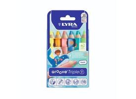 Kleurpotlood LYRA Groove Triple One extra dik set à 6 pastelkleuren