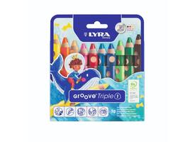 Kleurpotlood LYRA Groove Triple One extra dik set à 10 kleuren