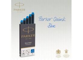 Inktpatroon Parker Quink uitwasbaar blauw blister à 5 stuks