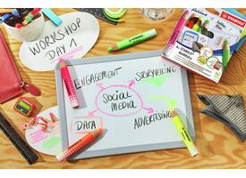 Whiteboardpotlood STABILO MARKdry etui à 4 neon kleuren