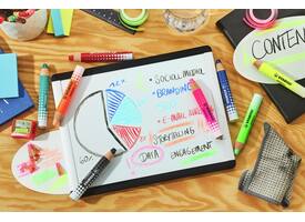 Whiteboardpotlood STABILO MARKdry etui à 4 neon kleuren