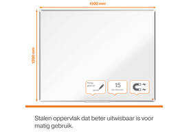 Whiteboard Nobo Premium Plus 120x150cm staal