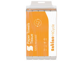 Handdoek Satino PT3 HiCycle v-vouw 2-laags 240x230mm 20x200 vel wit 278720