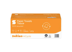 Handdoek Satino PT3 HiCycle v-vouw 2-laags 250x230mm 20x160 vel wit 278510