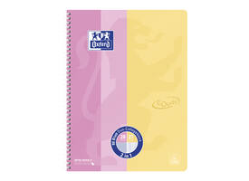 Collegeblok Oxford Touch duo A4+lijn/ruit 5mm 160 pagina's
