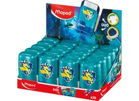 Puntenslijper Maped Connect Dragon 2-gaats met gum blauw