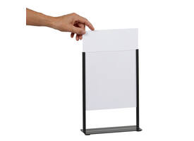 Kaarthouder Europel metaal met acryl bord A4 zwart