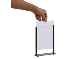 Kaarthouder Europel metaal met acryl bord A5 zwart