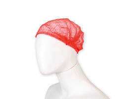 Haarnet Hynex clip non-woven rood pp 100 stuks