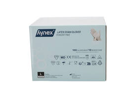 Handschoen Hynex latex L wit 5g 100 stuks