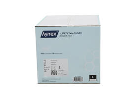 Handschoen Hynex latex L wit 5g 100 stuks